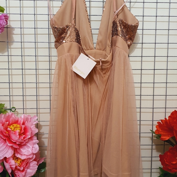 1 DAY SALE ONLY! ☆ SHOWPO. Rose Gold Sequence Mini Dress AU16 NWT - Picture 14 of 16